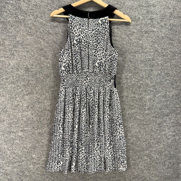 Unbranded Dress Women M Medium Black Animal Print Sheath Midi Elastic Waist - Picture 2 of 6